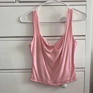 Pink Drape Neck Women's Top